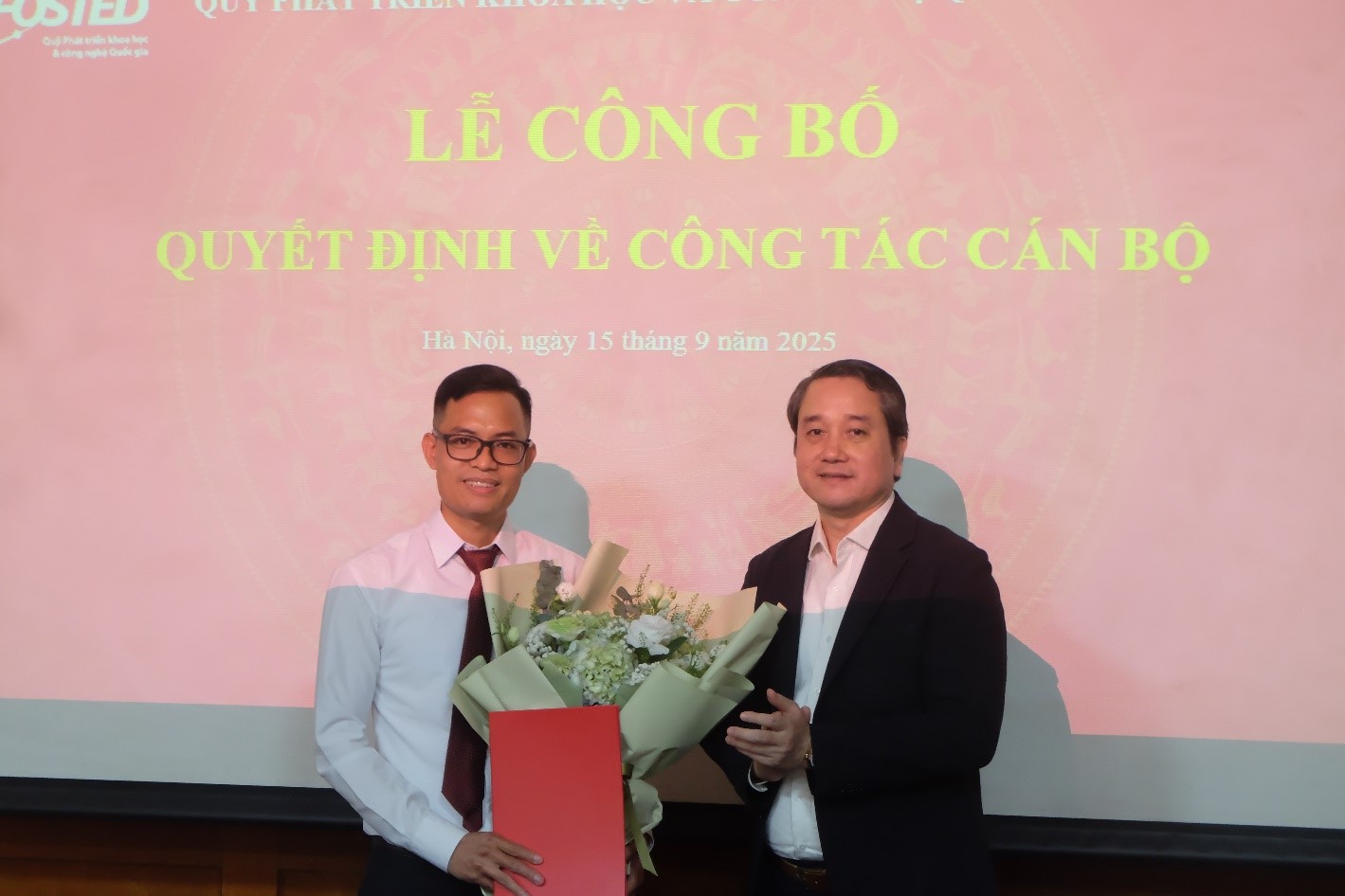 Quỹ NAFOSTED công bố quyết định bổ nhiệm Phó Trưởng phòng Quản lý Phát triển Công nghệ