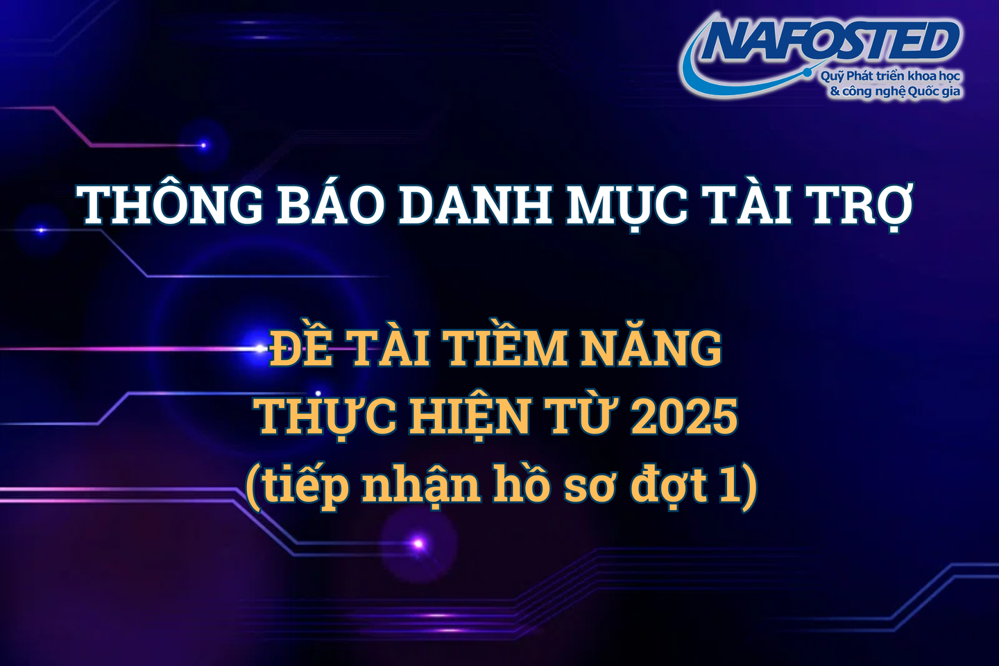Thông báo kết quả phê duyệt Danh mục đề tài khoa học và công nghệ tiềm năng thực hiện từ năm 2025 (tiếp nhận hồ sơ đợt 1 năm 2025)