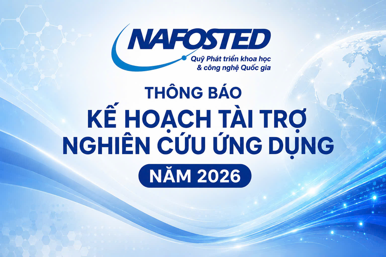 Thông báo Kế hoạch tài trợ Nghiên cứu ứng dụng năm 2026