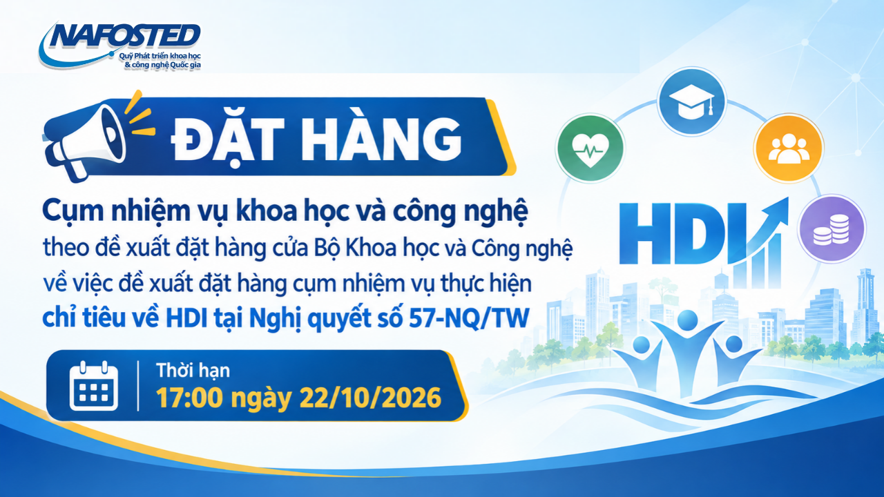Đặt hàng Cụm nhiệm vụ khoa học và công nghệ theo đề xuất đặt hàng của Bộ Khoa học và Công nghệ về việc đề xuất đặt hàng cụm nhiệm vụ thực hiện chỉ tiêu về HDI tại Nghị quyết số 57-NQ/TW
