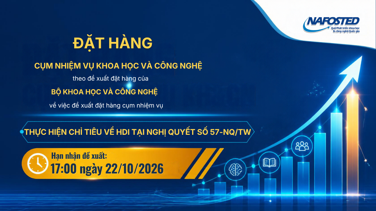Đặt hàng Cụm nhiệm vụ khoa học và công nghệ theo đề xuất đặt hàng của Bộ Khoa học và Công nghệ về việc đề xuất đặt hàng cụm nhiệm vụ thực hiện chỉ tiêu về HDI tại Nghị quyết số 57-NQ/TW